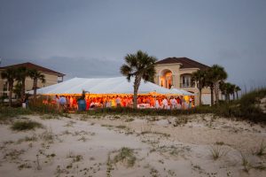 Beach wedding tent rental